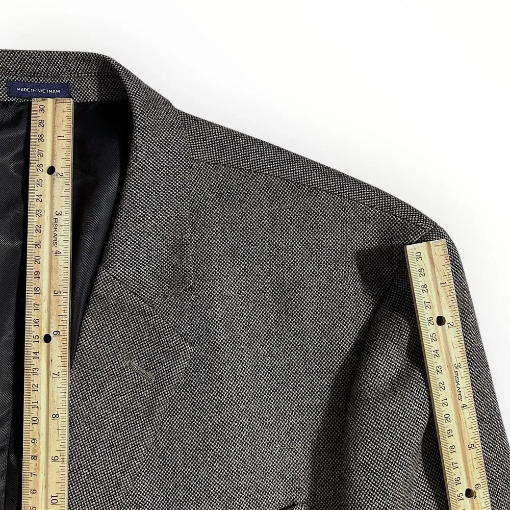 STAFFORD Classic fit Mens Blazer Sport Coat 2-Button Jacket 46R MerinoWOOL Brown